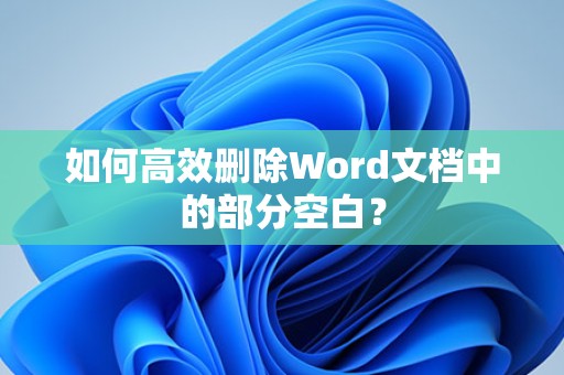 高效删除Word文档中部分空白的方法