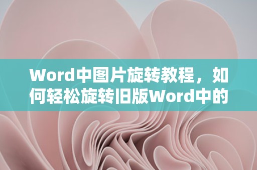Word中图片旋转教程