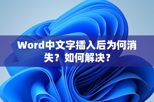 Word中文字插入后消失的原因与解决方法