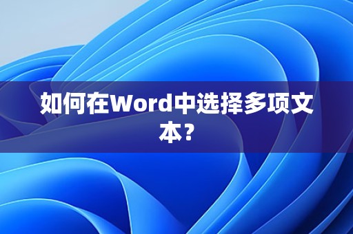 在Word中选择多项文本的方法